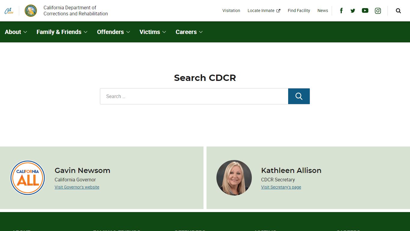 Search our site - California Department of Corrections and Rehabilitation